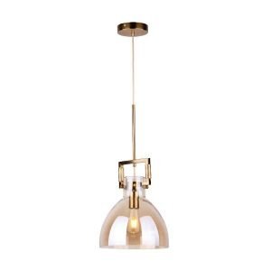 Maxlite-Pendant-Lamp-Iron-Glass-12cm-brass-base-gold-braided-wire-amber