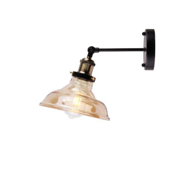 amber tinted diner style wall light