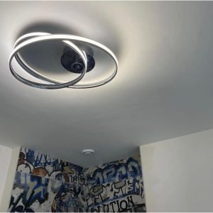 contemporary led ceiling light in children's bedroom 