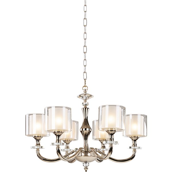 6-Arm-Glass-Shaded-Chandelier