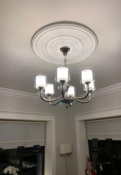 glass shaded chandelier