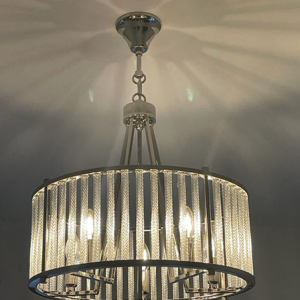 Modern Chandelier with decorative crystal glass bars