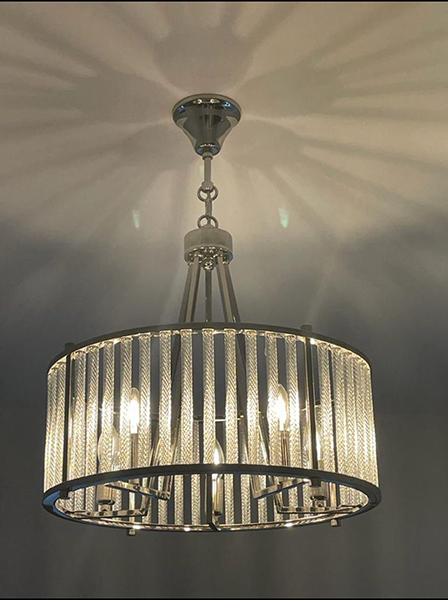 Modern Chandelier with decorative crystal glass bars