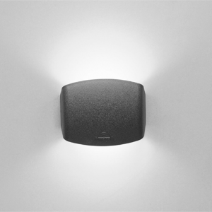 Black up down outdoor LED wall light