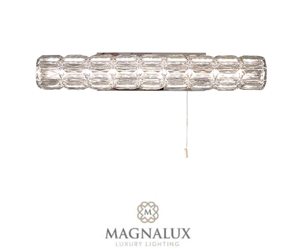 LED bathroom light with crystal decorative features