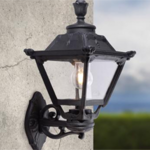black outdoor wall light in lantern style