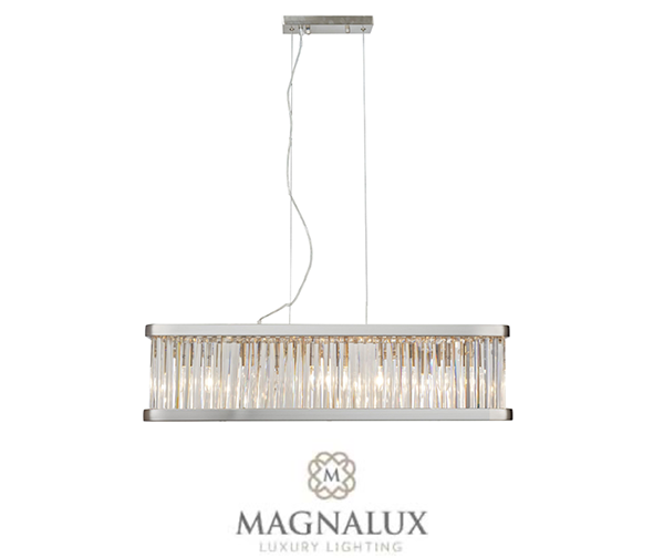 long island pendant light in chrome with crystal features