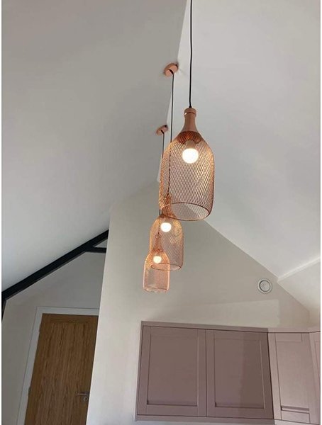 Rose Gold Pendant Lighting For A Vaulted Ceiling