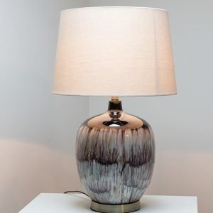 Round Decorative Table Lamp with fabric shade 