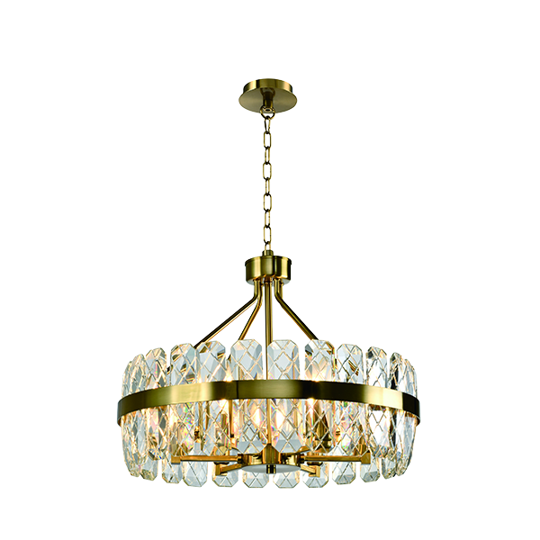 6 light chandelier gold trim and holder