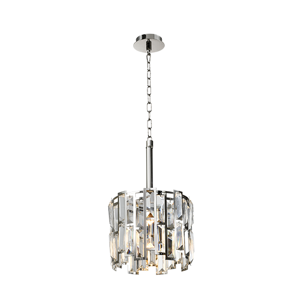 3 light chrome crystal chandelier