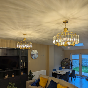 8 Light Chandelier In Customers Living Room