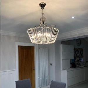Large Clear Faceted Crystal Pendant Smart Light